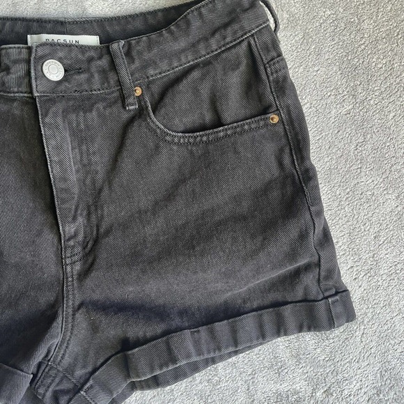 Pacsun Shorts Womens 27 Black Denim Mom Shorts High Rise Preppy Festival Beach - Picture 3 of 12